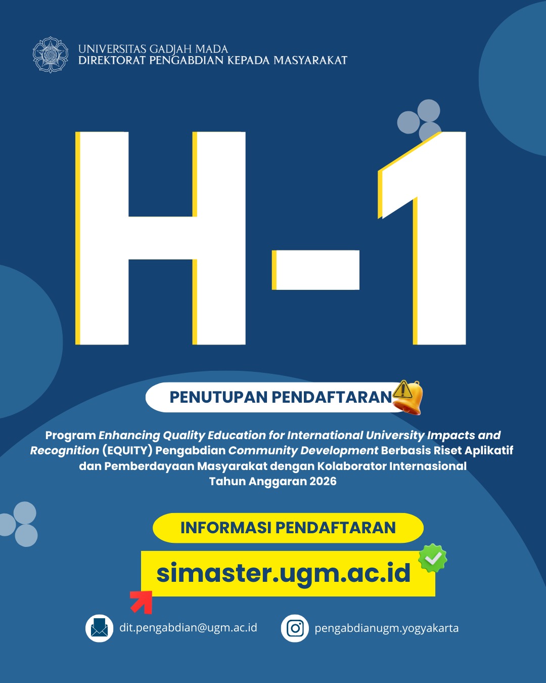 H-3 Penutupan Pendaftaran